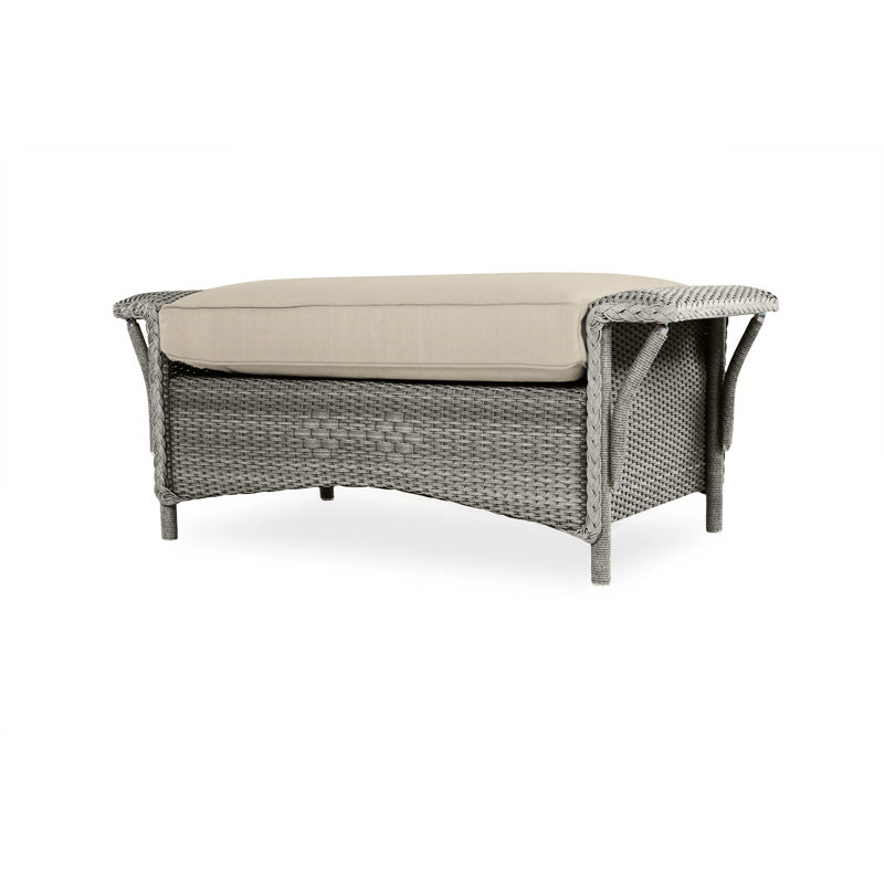 Nantucket Outdoor Ottoman, Beach Navy, Pewter