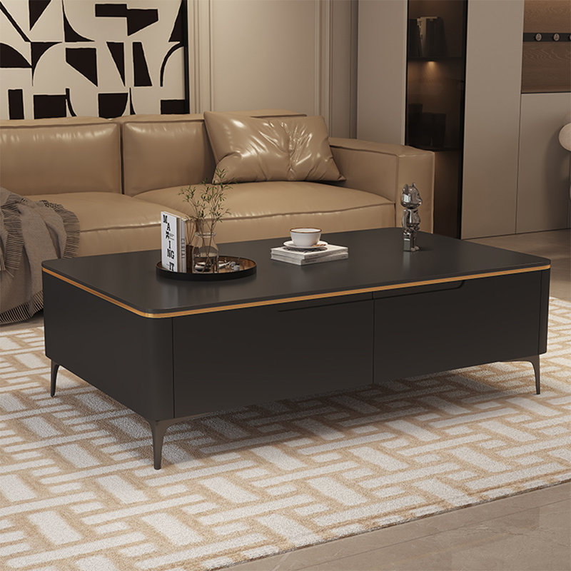 Table rectangulaire légère et luxueuse, H 16,5 po x L 39,4 po x l 23,6 po