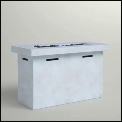 Foyer de table d'extérieur au propane en béton renforcé de fibres H 25 po x l 42 po