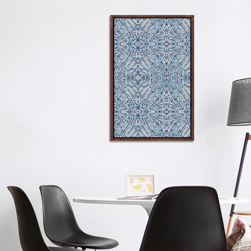 Clandestine Blue - Print on Canvas, 101.6 cm H x 66.04 cm W, Brown Framed