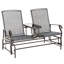 Banc coulissant avec structure en métal Patio gris pour les espaces extérieurs. Double plaisir de glisse. Maille respirante. 726 lb Capacité. Cour arrière, jardin, porche sélectionnable. P 32 po