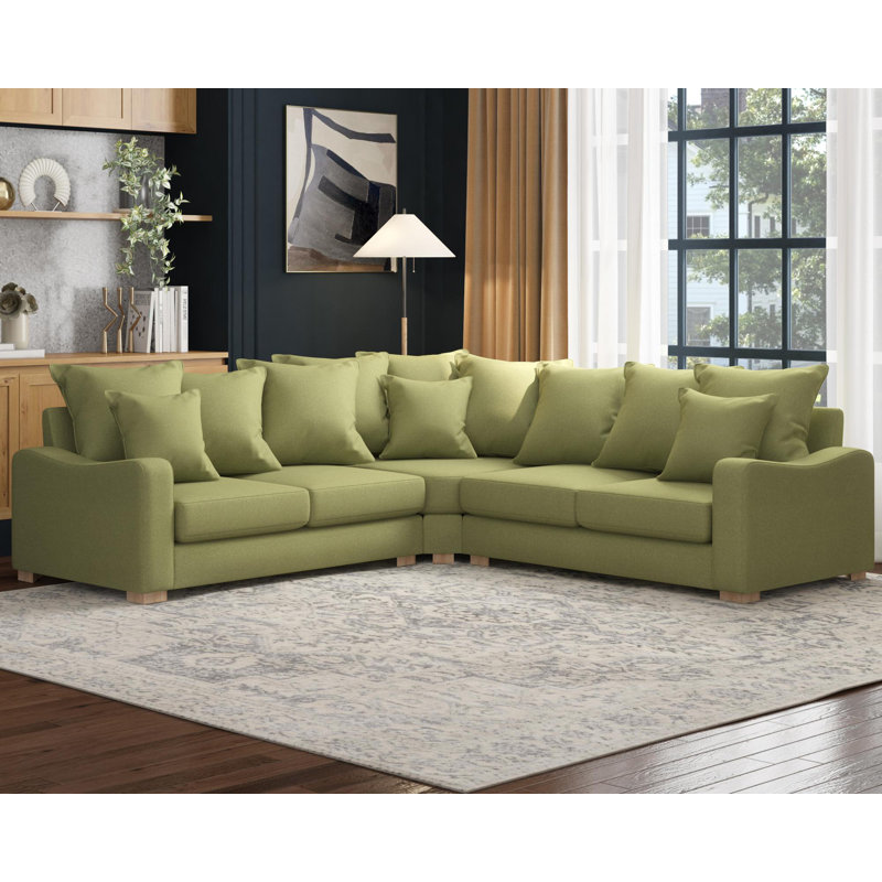 Theadford Corner with two seats both sides, Scatter Back, Granite Polyester