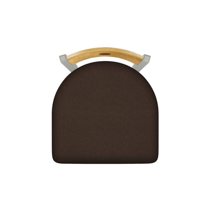 Tabouret pivotant Voltaire, Chêne naturel, Nickel anodisé, Siège de café Rein / dossier moyen en érable