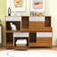 Ensemble de meubles pour chat 2 pièces, table d'appoint et bac à litière, maisonnette pour chat avec rangement-1627427024