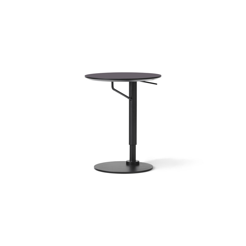 Branch Solid Wood End Table, Charcoal Linoleum