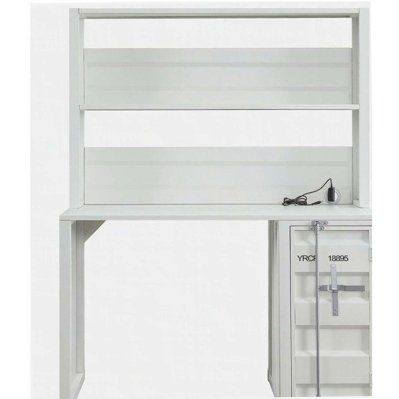 Bureau d'écriture rouge à 1 porte, Blanc