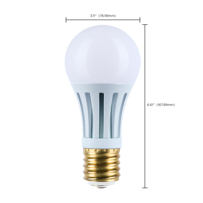 Lampe à trois voies DEL PS25 10/22/33 watts sélectionnable E39d base blanche 120 Volt, 5000 K