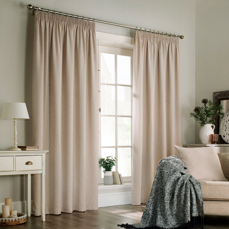 Room Darkening Curtain Pair, Marine Blue, 229 W x 229 D cm
