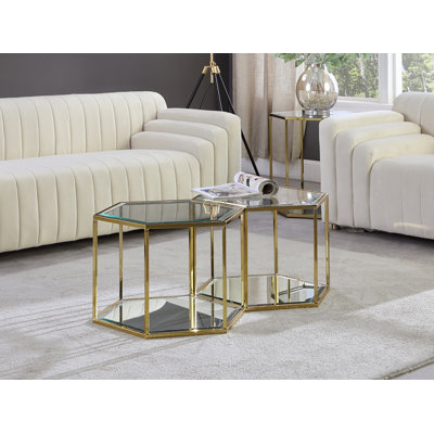 Dickerson 2 - Piece Glass Top Living Room Table Set