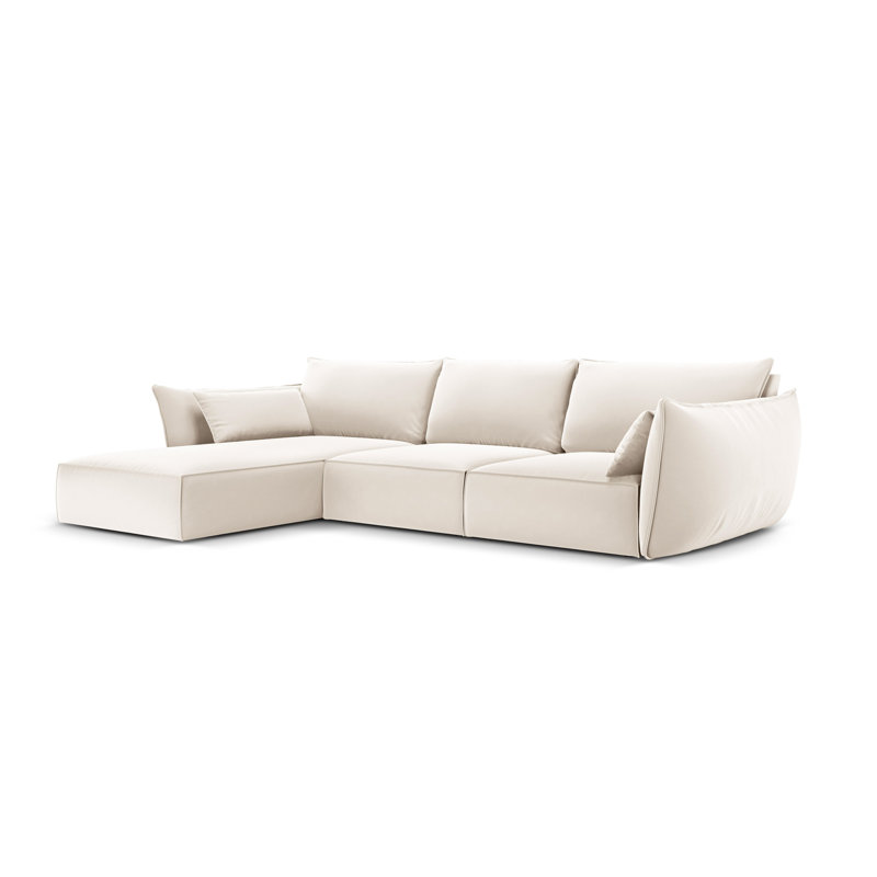 Adriona 4 Seater Corner Sofa , Light Beige, Left Hand Facing