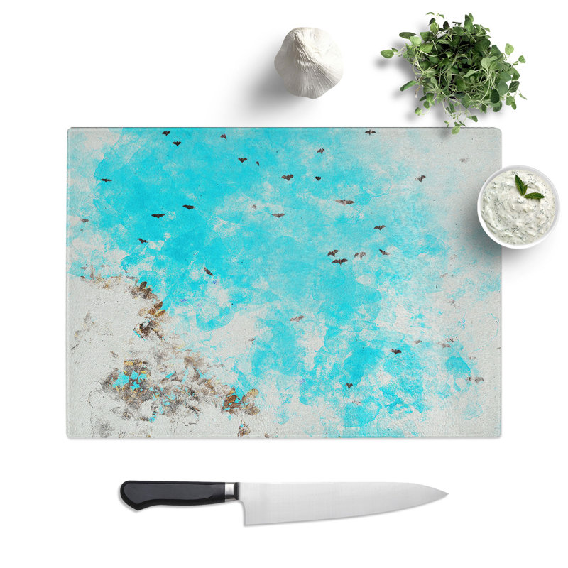Flying Bats in Rwanda Watercolour Chopping Board, 0.4cm H x 28.5cm W x 39cm L