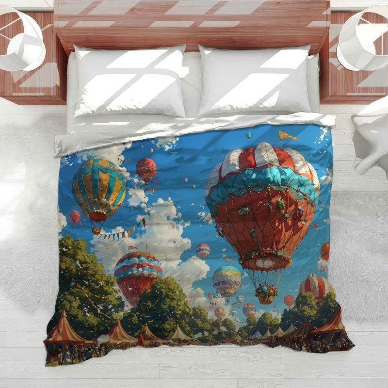 Édredon en mélange de coton à montgolfières, Édredon très grand
