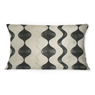 Coussin lombaire noir Midgeury Ogee Print III