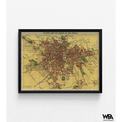 Sao Paolo Brazil 1913 By Vintage Maps, Brazilian Home Decor, Antique Map Of Brazil, South America Map Poster, Old Map Of Sao Paolo Print