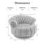 Fauteuil d'appoint pivotant à 360 ° en chenille, fauteuil demi-tonneau rond surdimensionné avec capitonnage et dossier matelassé-10533362