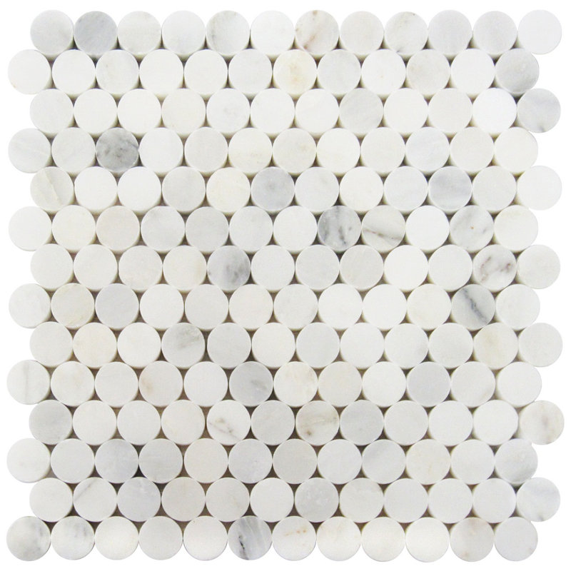 1" x 1" Marble Mosaic Tile in Oriental White