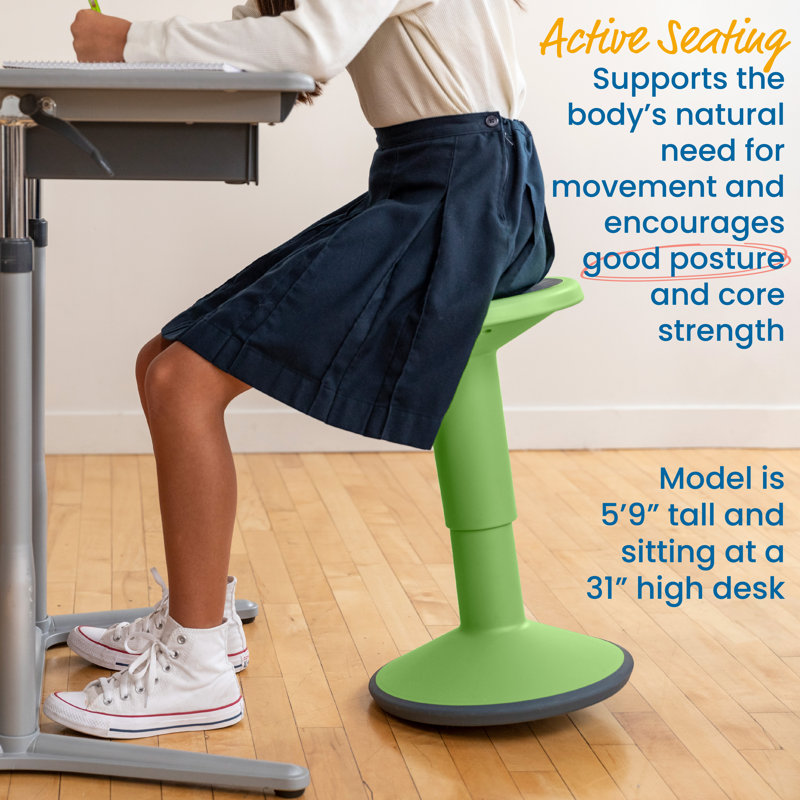 Grassy Green Adjustable Height Wobble Stool for Active Seating