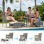 Ensemble de 5 meubles d'extérieur avec table et repose-pieds Ensemble de patio en osier bistro (osier gris et coussin de base)-2069786760-2070297834