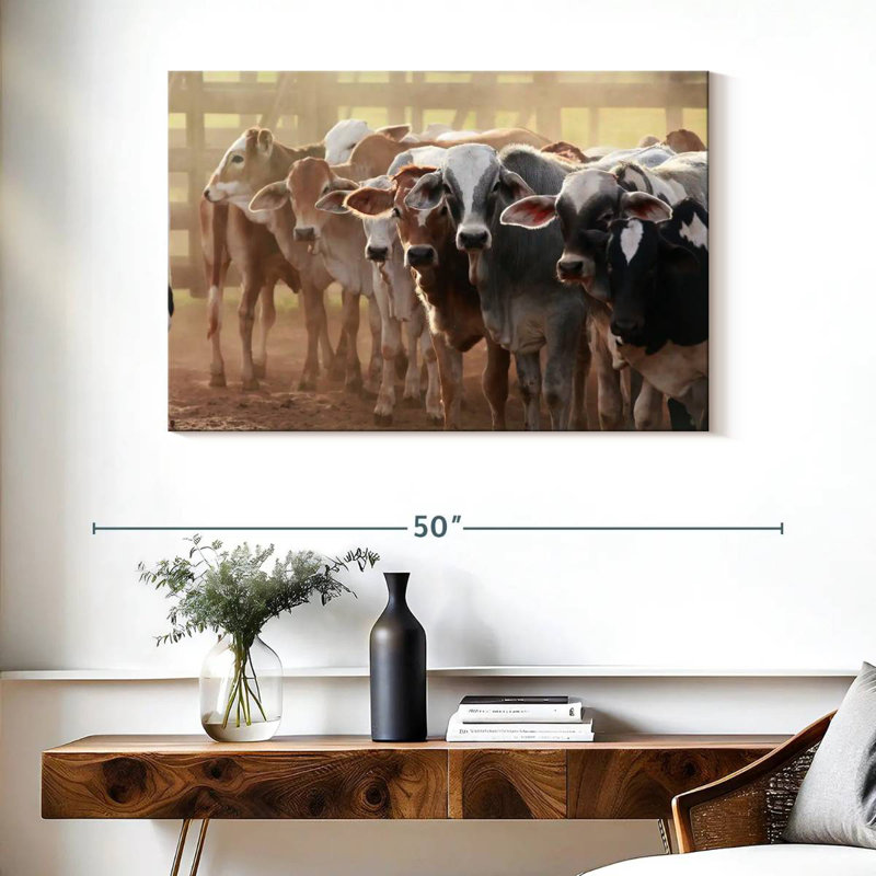 Jersey Cow Line Up, 26" H x 39" W