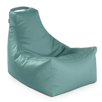 Fauteuil à billes en vinyle bleu marine Waterfall pour sports nautiques, conception portable avec poignée de transport