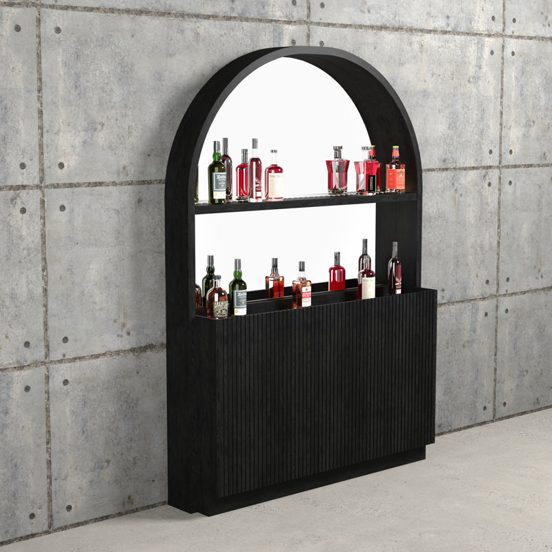 Prohibition Series Back Bar - Walnut By RAM Game Room By RAM Game Room, Black
