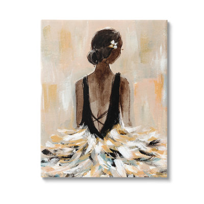 Ballerine en toile abstraite, art mural par Annie Warren