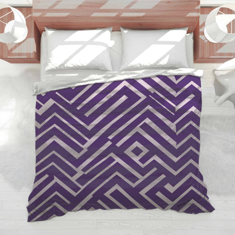Édredon mauve à motif en zigzag, Twin Extra Long