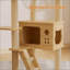 Tour à chat moderne, tour à chat en bois pour chats d'intérieur, arbre à chat avec poteaux à griffer et perchoir supérieur recouverts de sisal, maisonnette pour chat avec hamac en acrylique pour petits chats