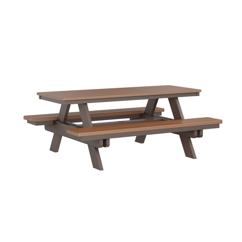 Table de pique-nique rectangulaire Berlin Gardens Ada, Cedar Top/Chocolate Brown Base