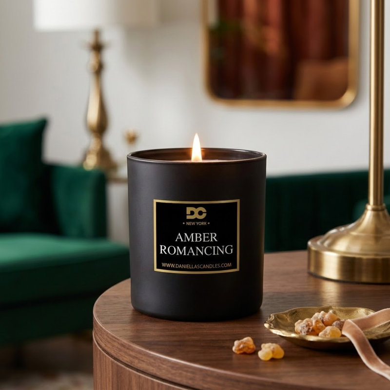 Bougie parfumée Amber Romance, cire de soja naturelle, durée de combustion de 50 heures