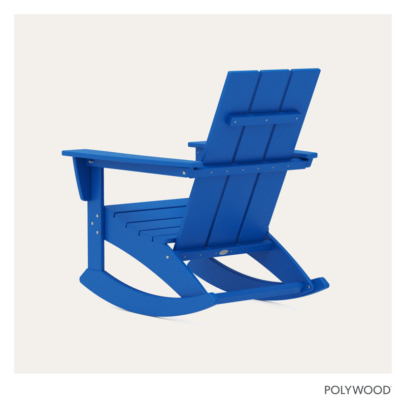 POLYWOOD Modern Adirondack Rocking Chair, Pacific Blue