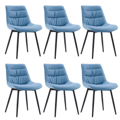 Emsley Faux Leather Upholstered Dining Chair Armless Side Chair with Metal Legs