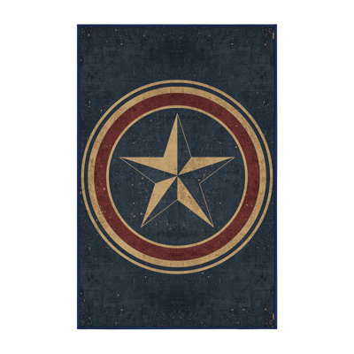 Soft Plush Fairweather July 4Th Modern & Contemporary Abstract Area Rug in Gray – Navy Binding