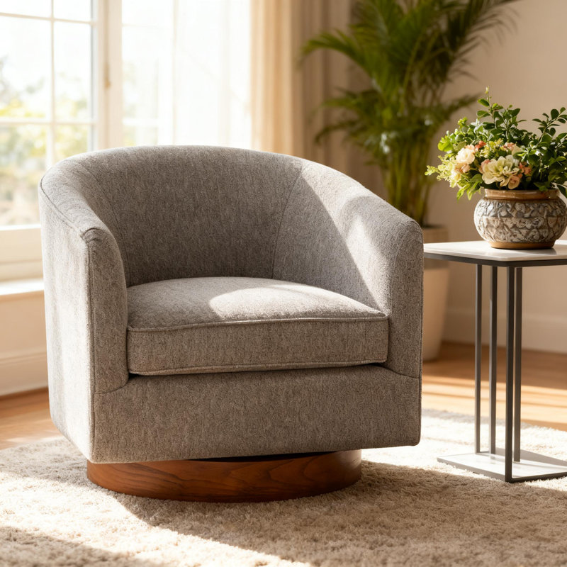 Chaise pivotante en tissu bleu Miramar, Marine