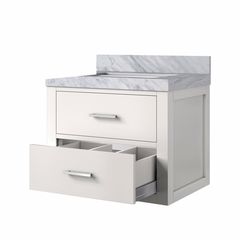 Meuble-lavabo simple 24 po X P 18 po D, avec plateau en acrylique, Blanc