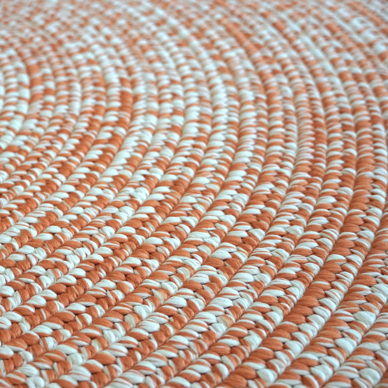 Tapis rond en tweed orange Annalena, Rond 4 pi