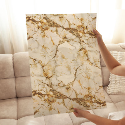 «Abstract Golden Geode VII», reproduction d'art moderne sans cadre