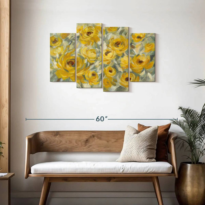 Vibrant Yellow Roses, 27" H x 43" W