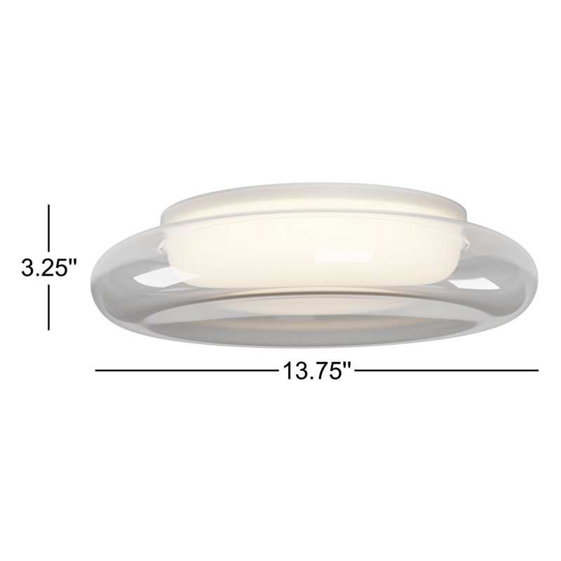 Plafonnier encastré en acrylique Doma, H 3,25 po x l 13,75 po x P 13,75 po