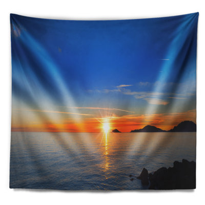 Tapisserie du coucher de soleil dans le golfe de La Spezia