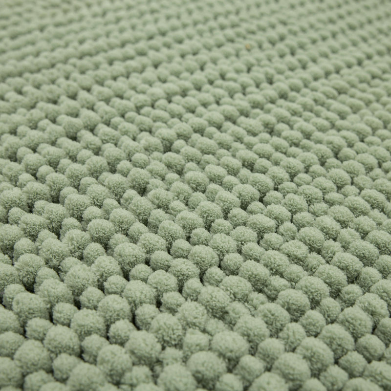 Wagnon Plush Memory Foam Stain/Fade Resistant Non-Slip Machine Washable Bath Mat, Oregano, 17" W x 24" L