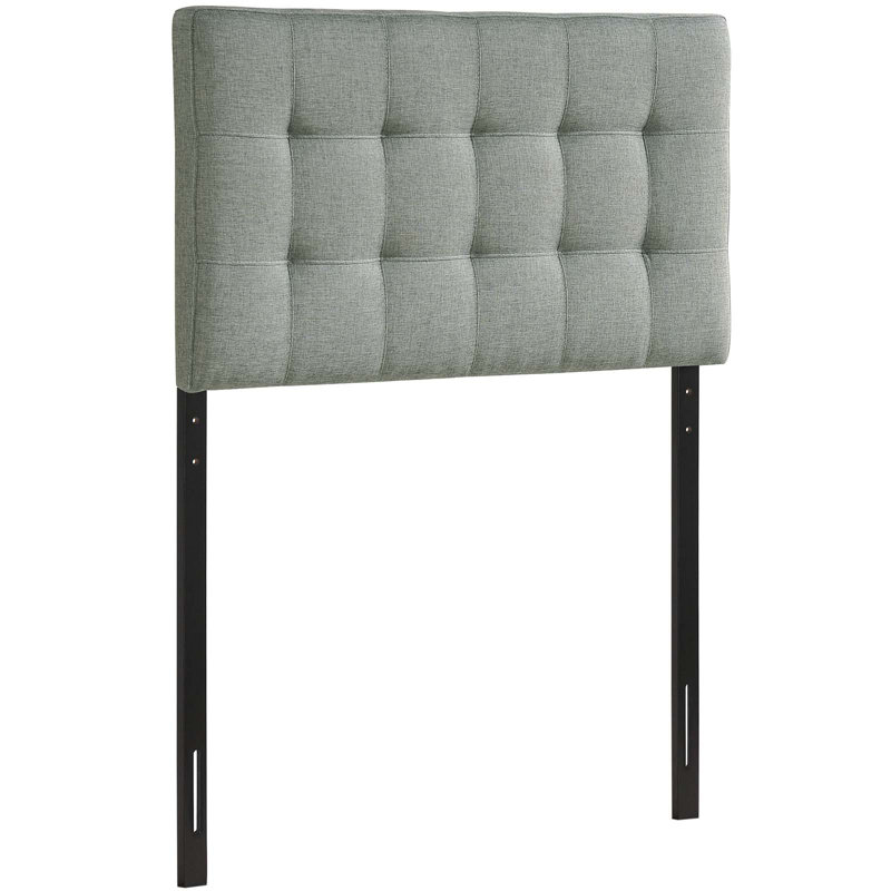 Lily Upholstered Fabric Headboard, Gray, Twin