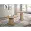 Table basse ronde de style contemporain avec base en piédestal en forme d'hévéa et structure en bois d'hévéa (seulement avec la table)-54750601