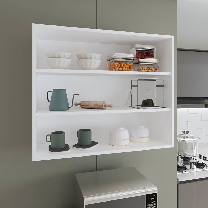 Armoire murale avec rangement ouvert, Blanc