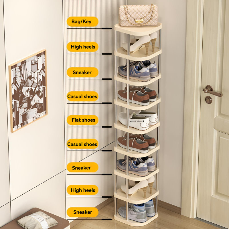 Petite armoire à chaussures étroite, rangement pour chaussures simple à couches multiples