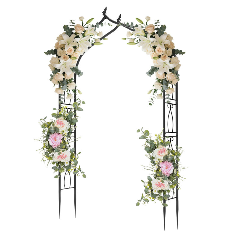 Arche de jardin en métal de 8,4 pi pour les mariages et les plantes grimpantes