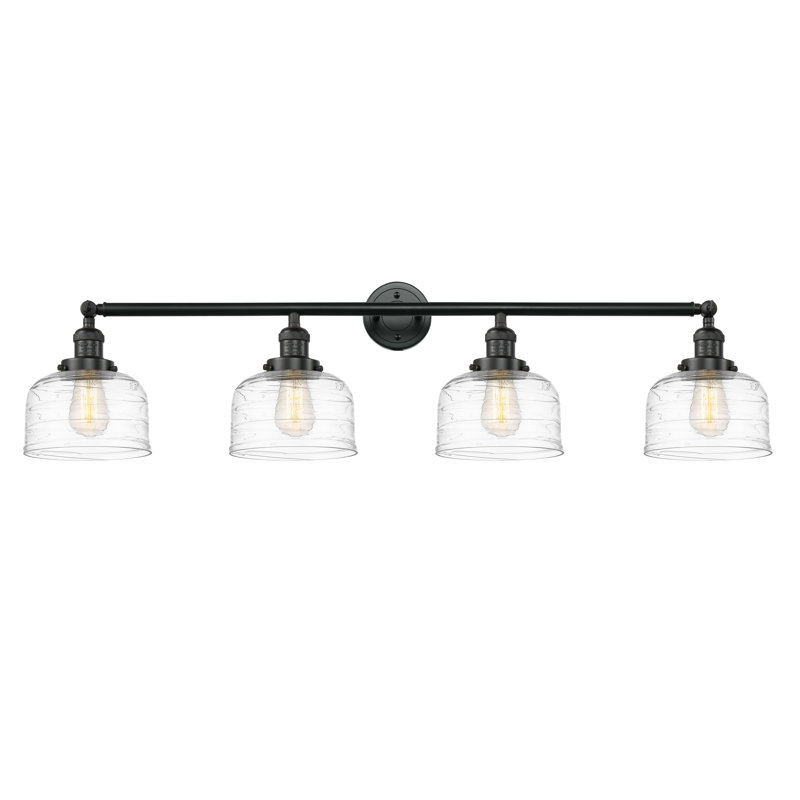 Éclairage pour salle de bain 4 lumières en laiton antique Aluna, DEL, Noir mat