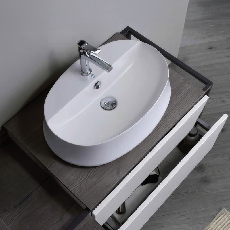 Britannia 23.62" x 17" Oval Above Mount Basin with Single Faucet Hole Drill