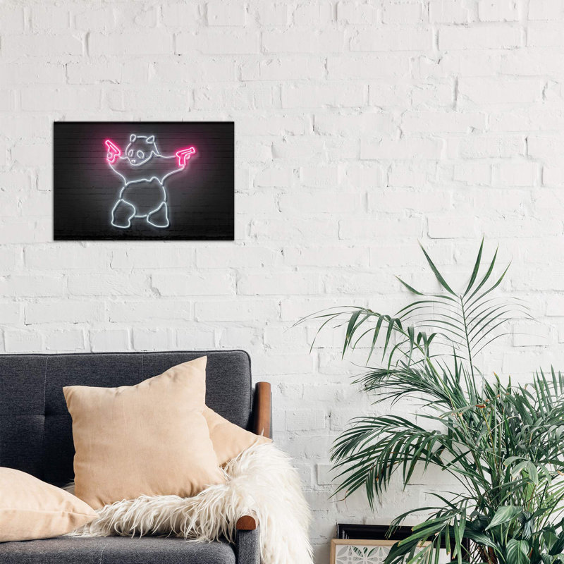 Panda With Guns by Octavian Mielu - Wrapped Canvas Print, 66.04 cm H x 45.72 cm W x 1.91 cm D
