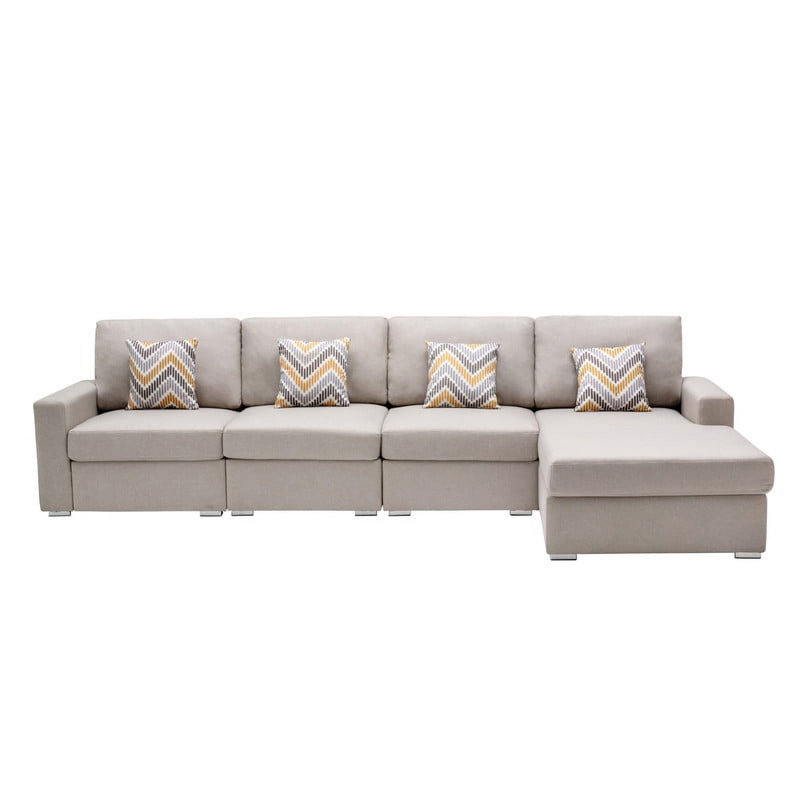 Canapé modulaire réversible en tissu de lin 4 pièces Latitude Run® Eclectic Escape